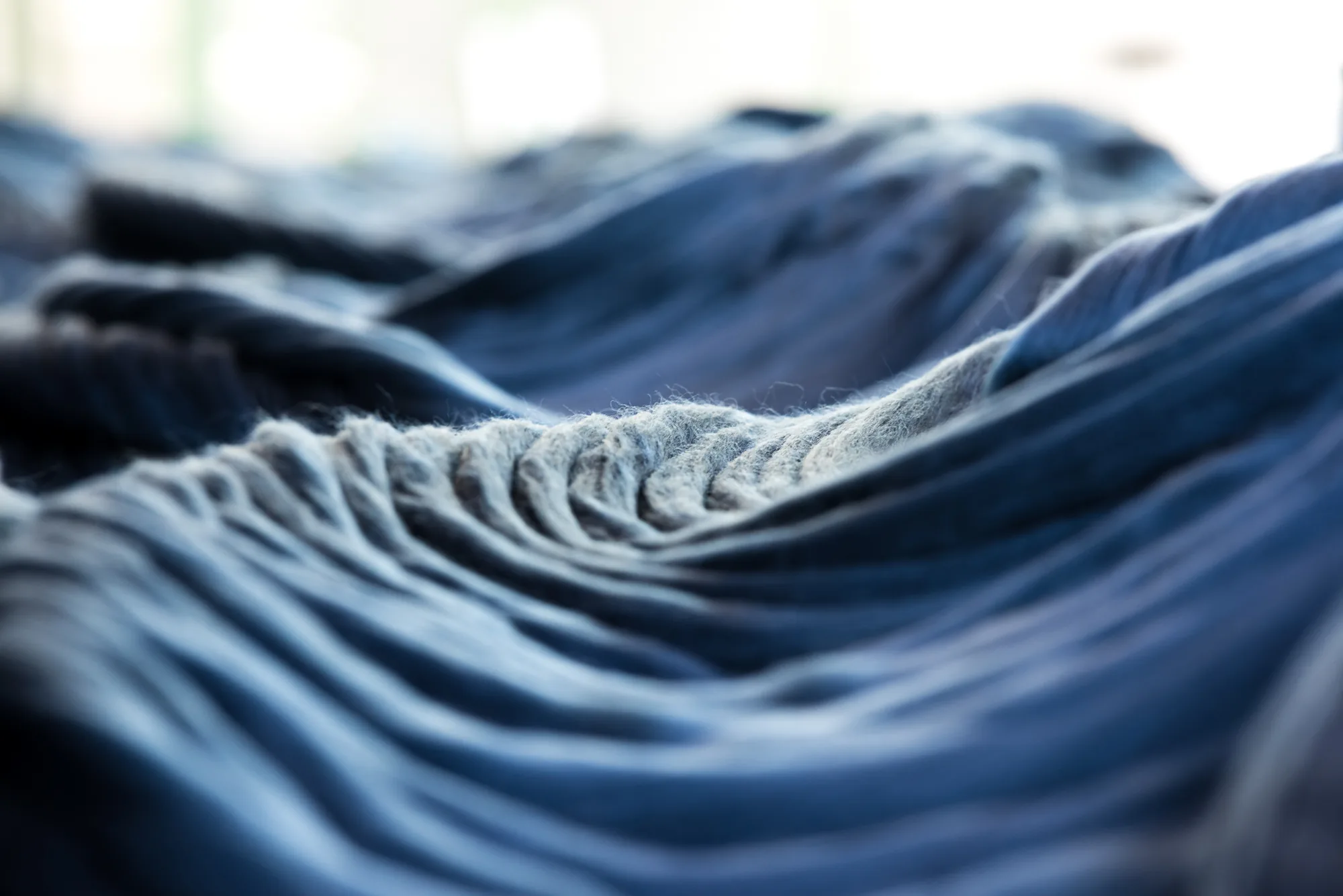 Fine woven blue wool